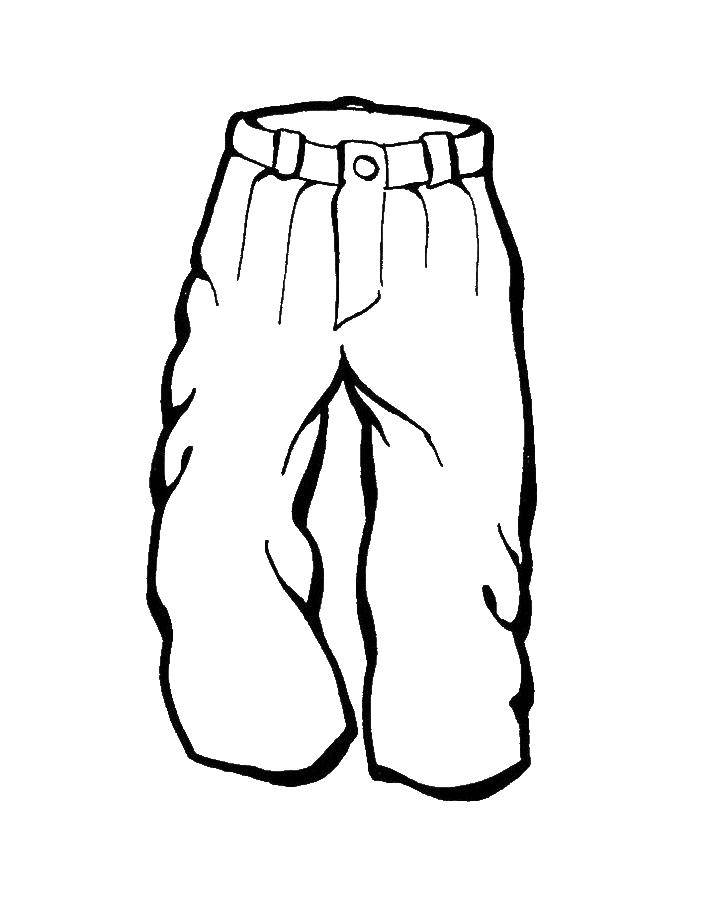 Coloring Мужские брюки с пуговицей. Category одежда. Tags:  Одежда, брюки, штаны, джинсы.