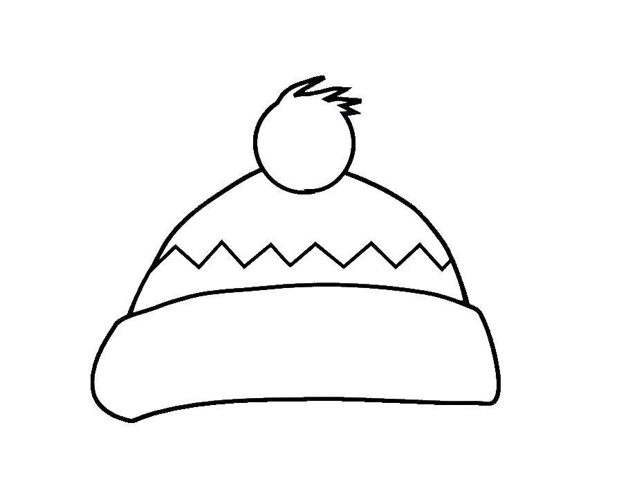 Название: Раскраска Зимняя шапочка с бубенчиком. Категория: одежда. Теги: Одежда, зима, шапка.