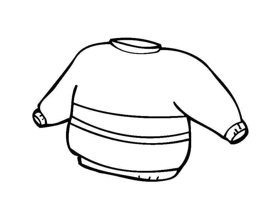 Coloring Children warm sweater. Category clothing. Tags:  Clothes, children sweater.