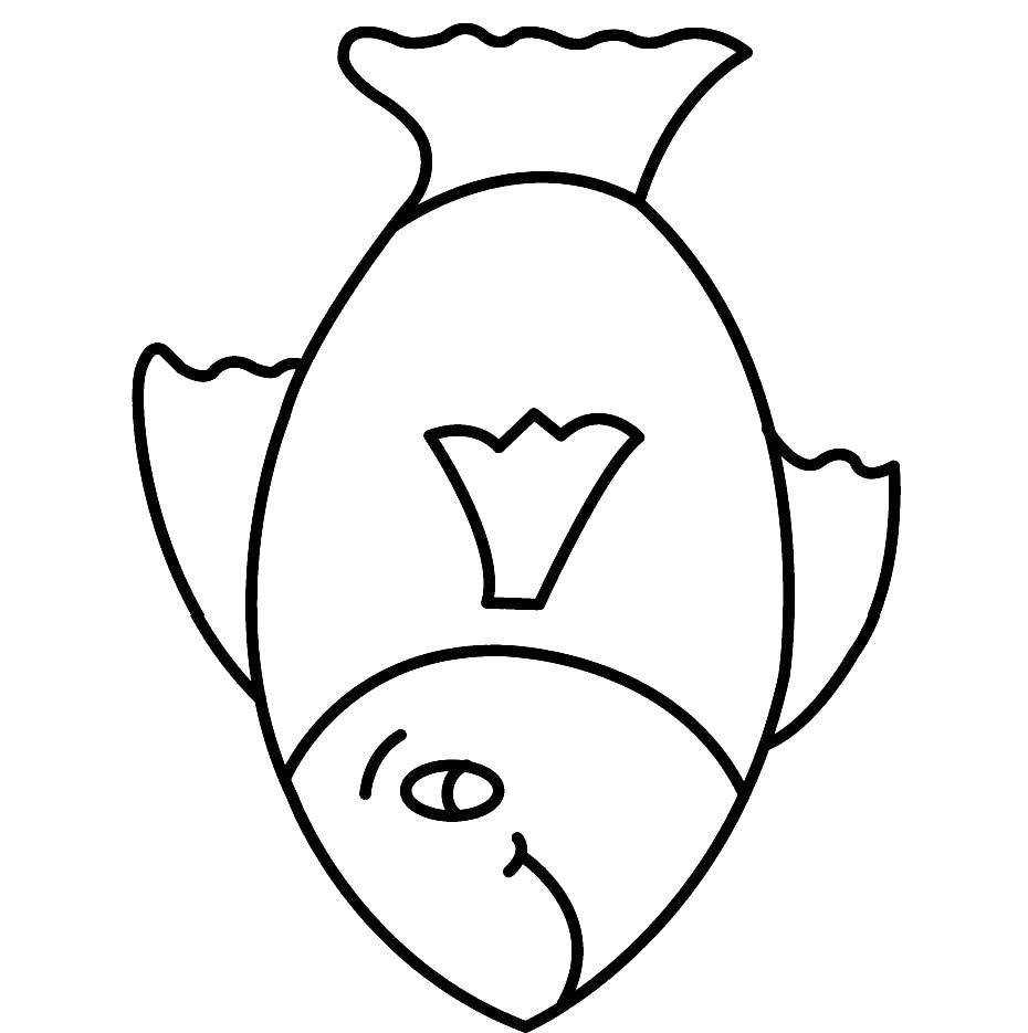 Название: Раскраска Контур рыбы. Категория: Контуры рыбы для вырезания. Теги: рыба, контур, плавник.