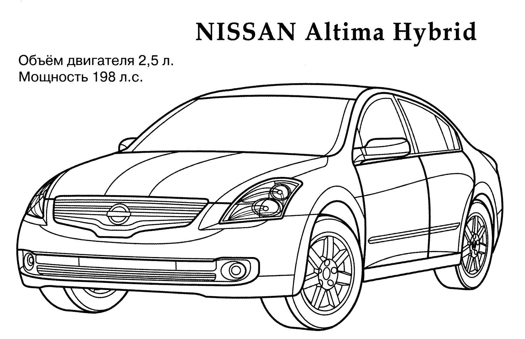 Coloring Nissan. Category machine . Tags:  Nissan, cars, wheels.