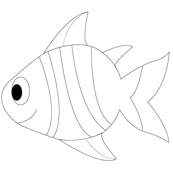 Название: Раскраска Полосатая рыба. Категория: рыбы. Теги: рыба, контур, плавник.