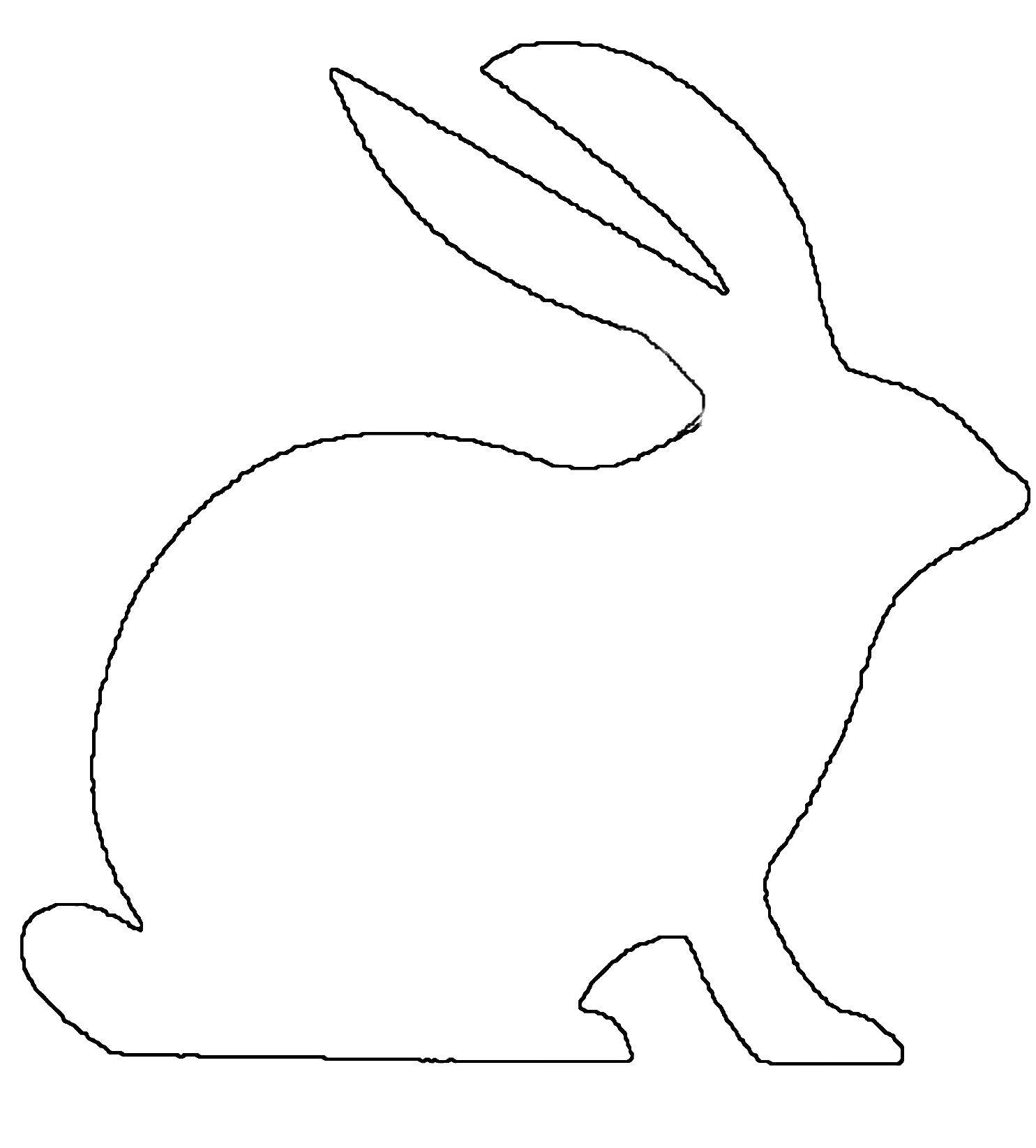 Название: Раскраска Граница кролика. Категория: Контур зайца для вырезания. Теги: контур, заяц, уши.