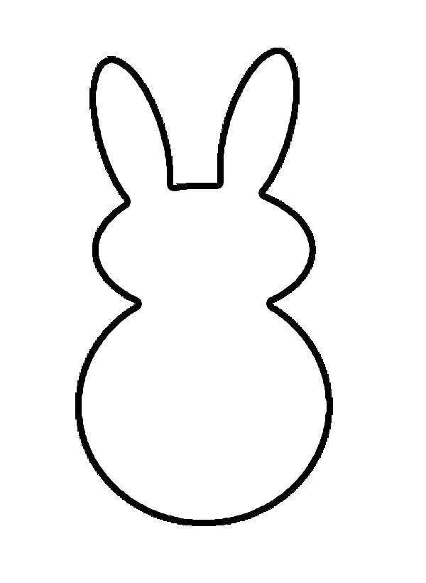 Название: Раскраска Границы кролика. Категория: Контур зайца для вырезания. Теги: контур, заяц, уши.