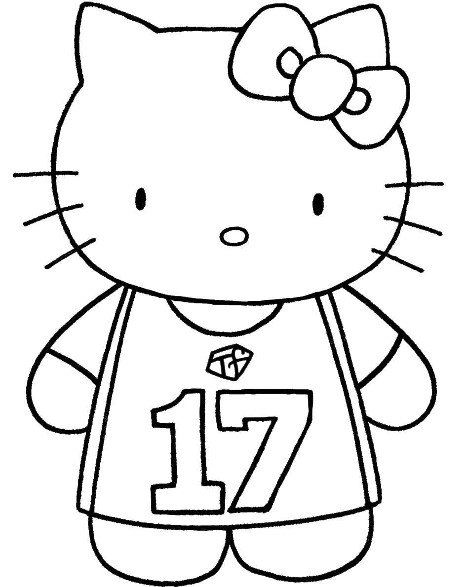 Coloring Hello kitty. Category Hello Kitty. Tags:  Hello kitty, cat, bow.