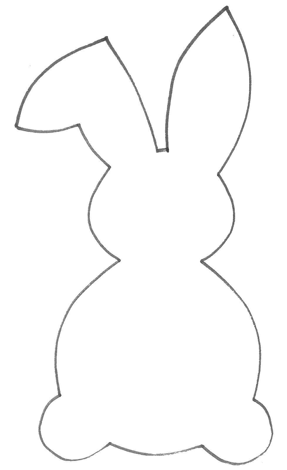 Название: Раскраска Контур зайца. Категория: Контур зайца для вырезания. Теги: контур, заяц, уши.