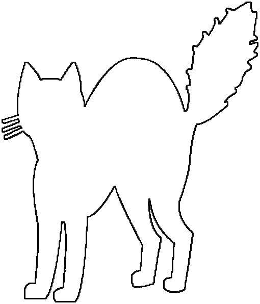 Coloring Cat has a bushy tail. Category The contour of the cat to cut. Tags:  the contours, cat, tail.
