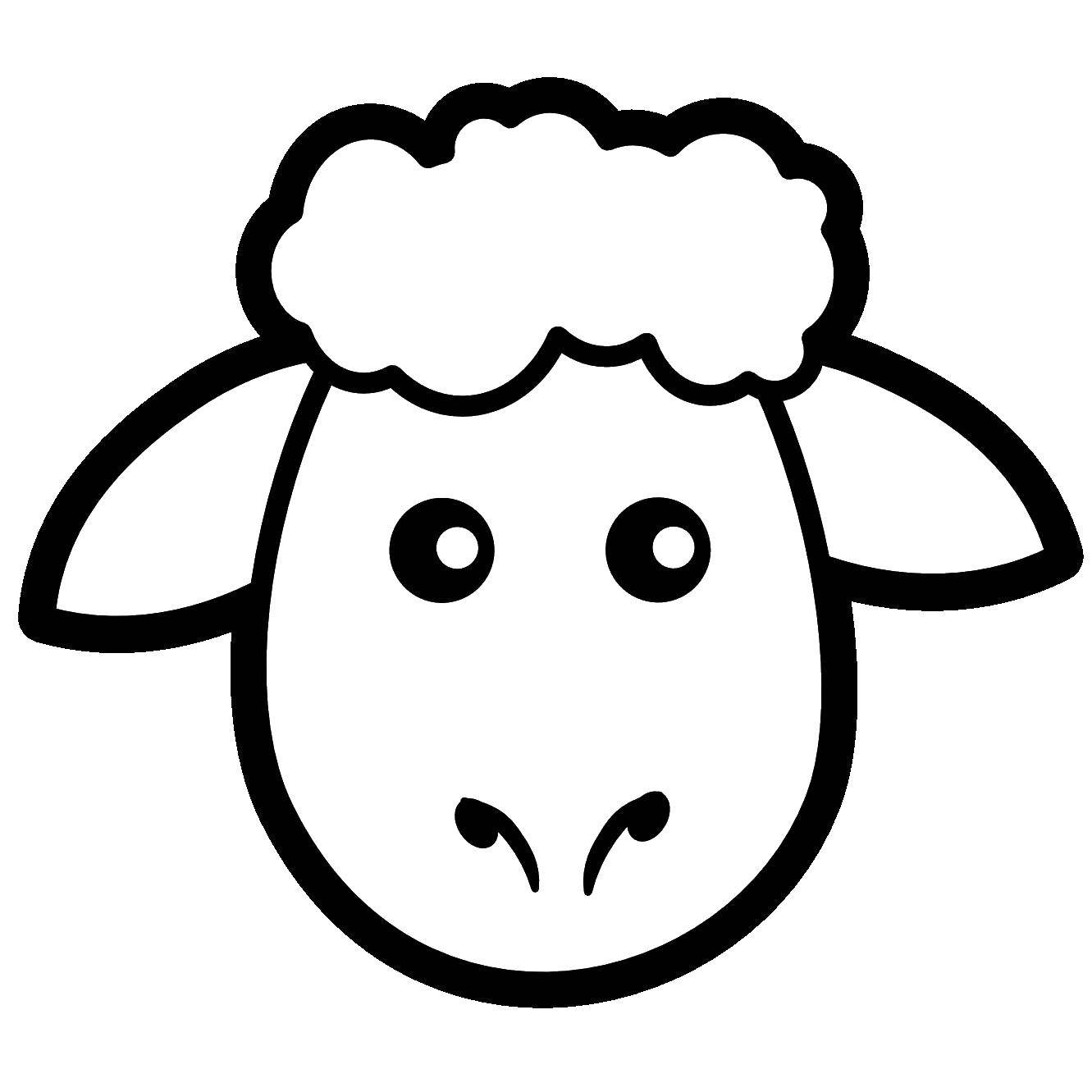 Название: Раскраска Голова овечки. Категория: Контур овечки для вырезания. Теги: голова, контур, овечка.