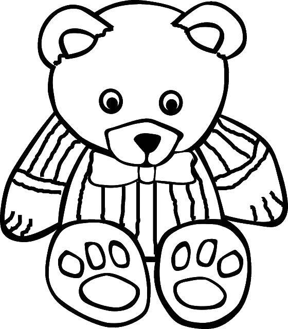 Coloring Toy bear. Category toys. Tags:  toy, bear, bow.
