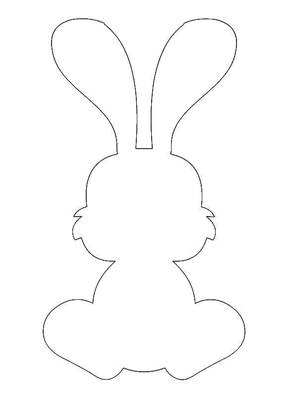 Название: Раскраска Контур зайца. Категория: Животные. Теги: животные, заяц.