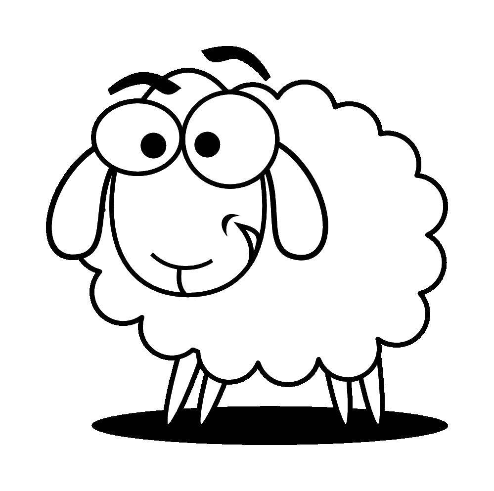 Название: Раскраска Милая овечка. Категория: Животные. Теги: овечка, овца, животные.