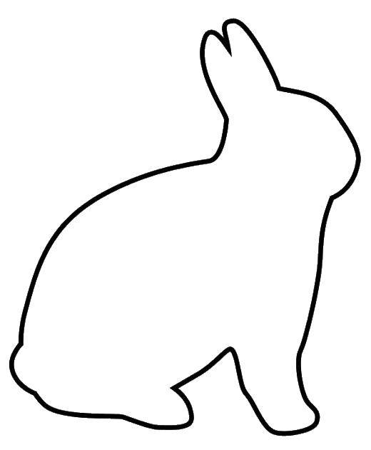 Название: Раскраска Шаблон зайчика. Категория: Контур зайца для вырезания. Теги: заяц, шаблоны.