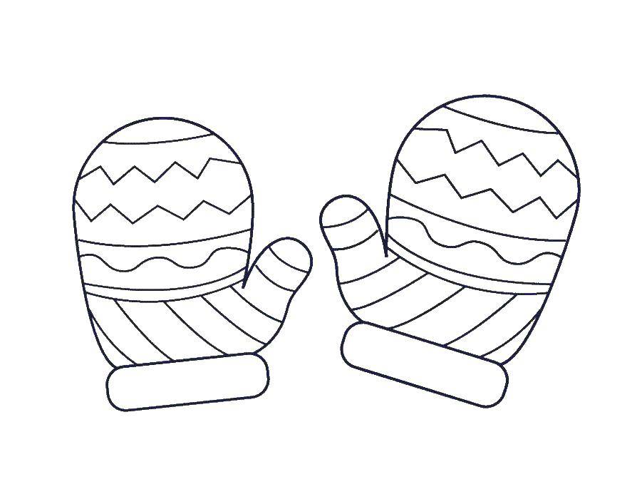 Coloring Mittens. Category clothing. Tags:  clothes, mittens, winter.