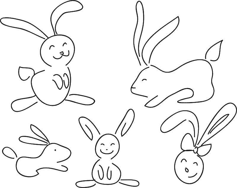 Coloring Bunny. Category The contour of the hare to cut. Tags:  the contours, bunnies, animals.