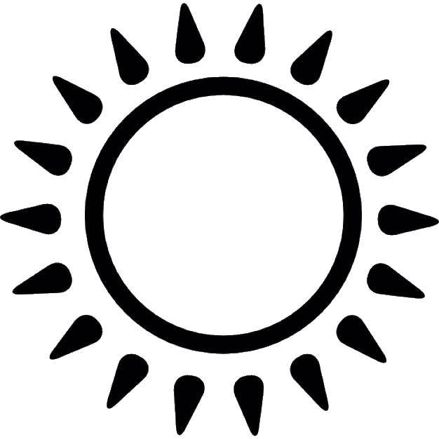 Название: Раскраска Контур солнца. Категория: Солнце. Теги: солнце, контуры.