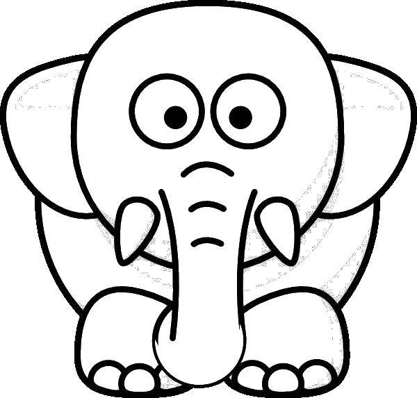 Coloring Small elephant. Category Coloring pages for kids. Tags:  Animals, elephant.