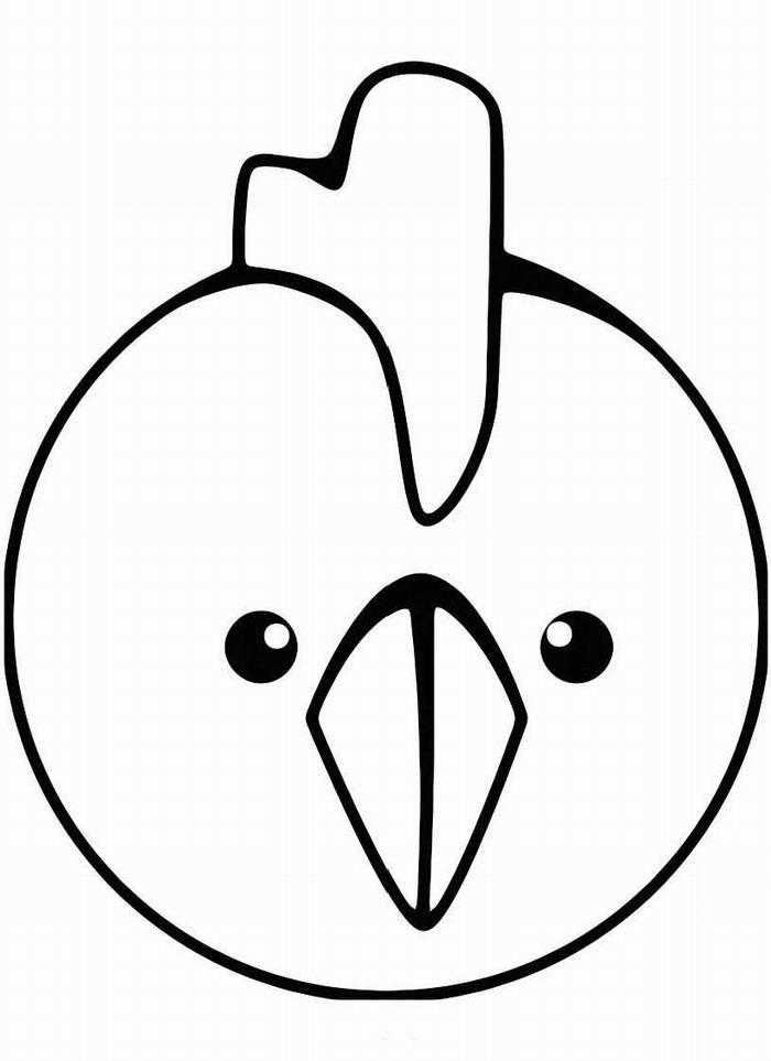 Название: Раскраска Рисунок голова курицы. Категория: домашние животные. Теги: Курица.