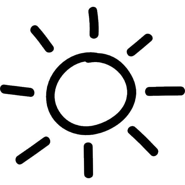 Название: Раскраска Солнце линиями. Категория: Контуры тучки для вырезания. Теги: солнце.