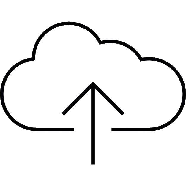Coloring Cloud with up arrow. Category The contours of the clouds to cut. Tags:  cloud.