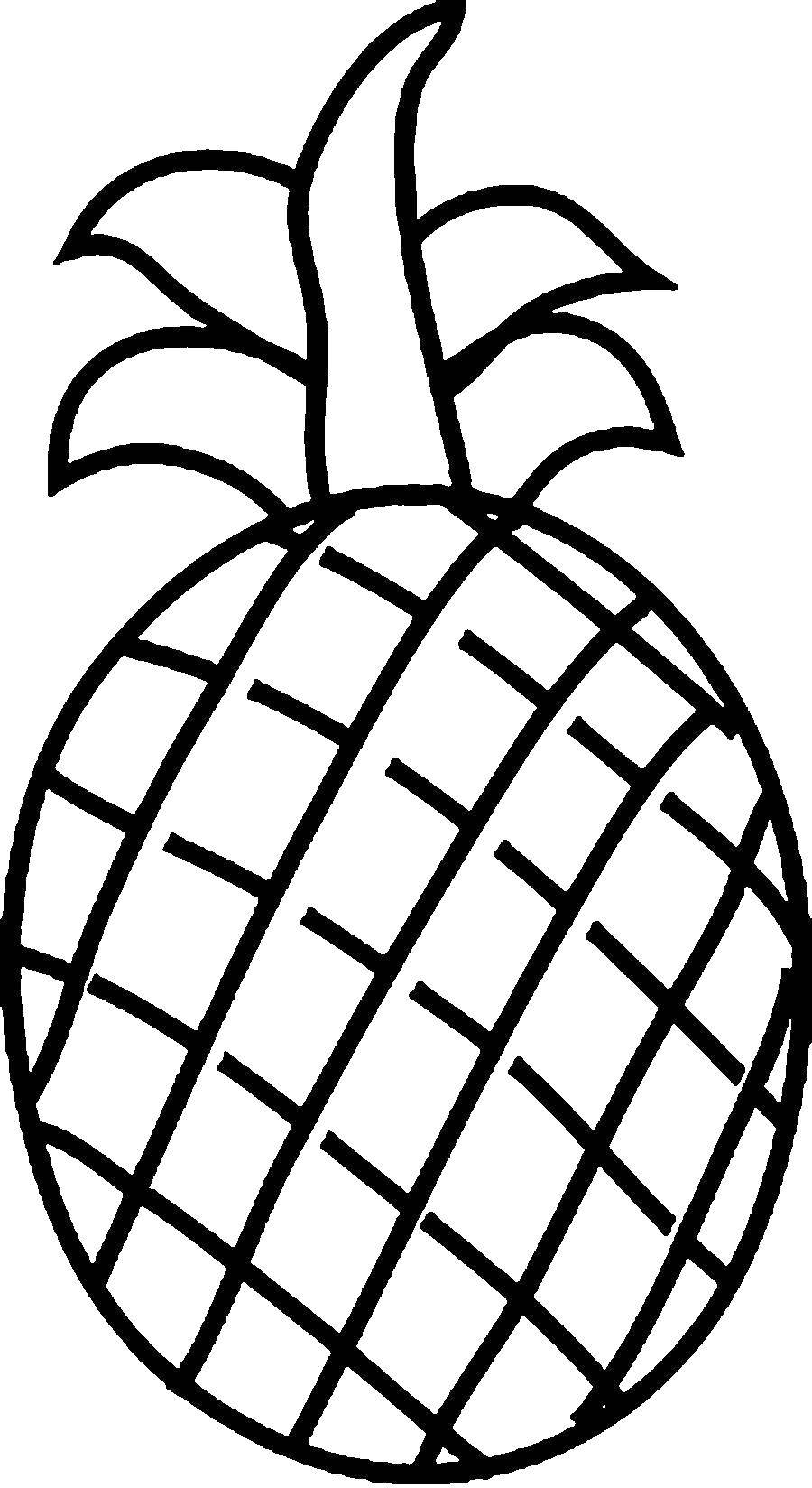 Название: Раскраска Контур ананаса. Категория: Контуры фруктов. Теги: контур, ананас.