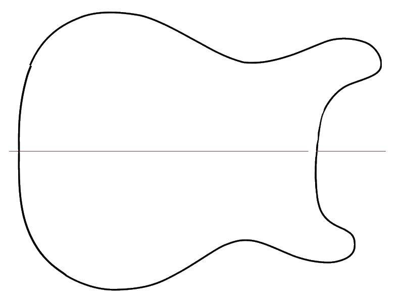 Название: Раскраска Контур гитары. Категория: гитара. Теги: гитара, контур.
