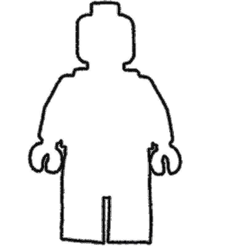 Название: Раскраска Контур лего человека. Категория: Контуры человека для вырезания. Теги: контур, лего, человек.