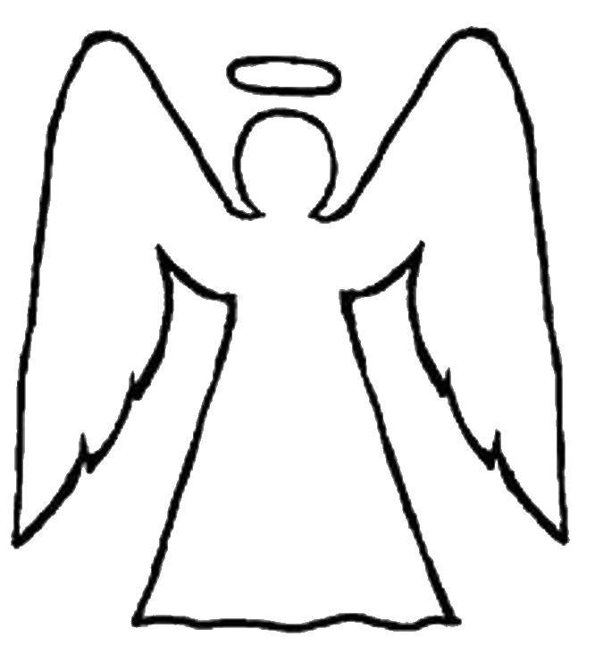 Название: Раскраска Контуры ангела с диадемой. Категория: Контуры ангела для вырезания. Теги: ангел, крылья.