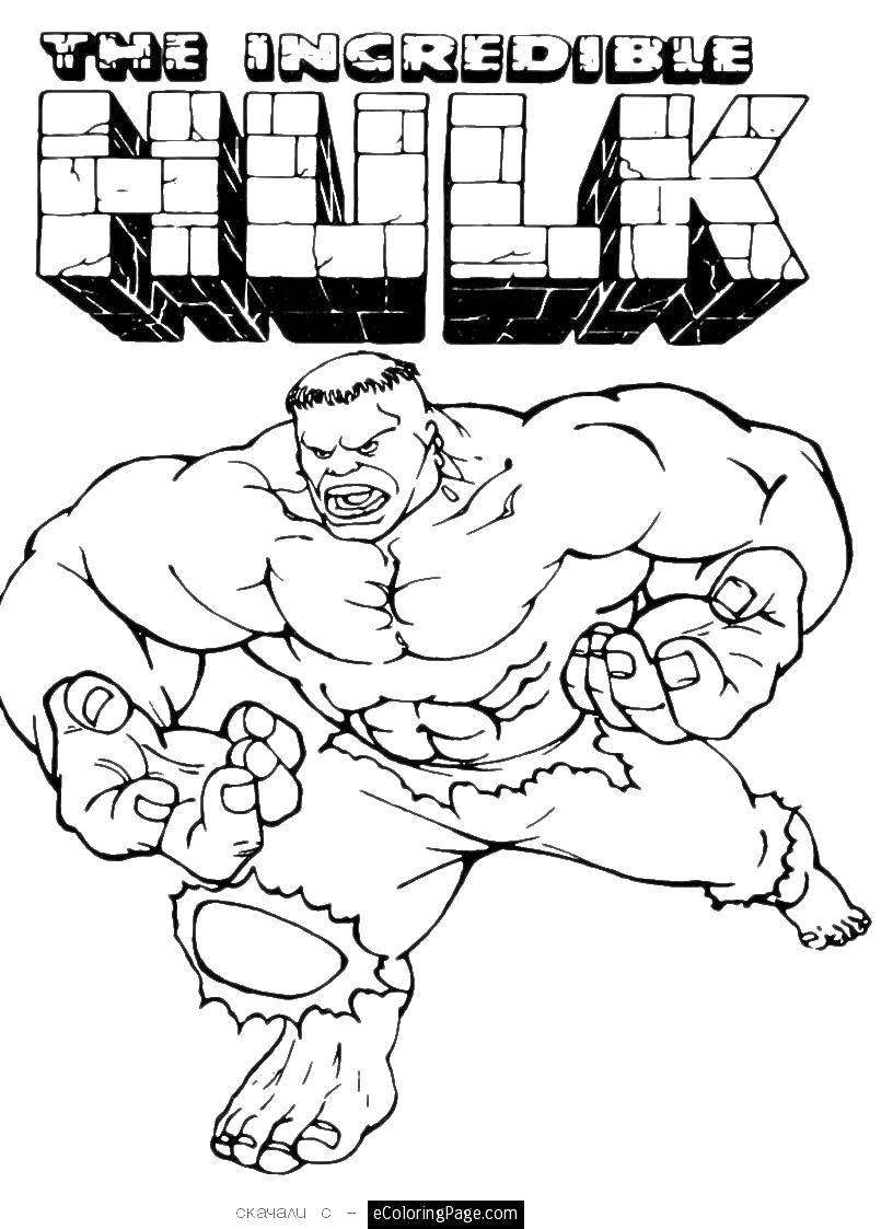 Coloring Hulk. Category superheroes. Tags:  Hulk, superheroes.