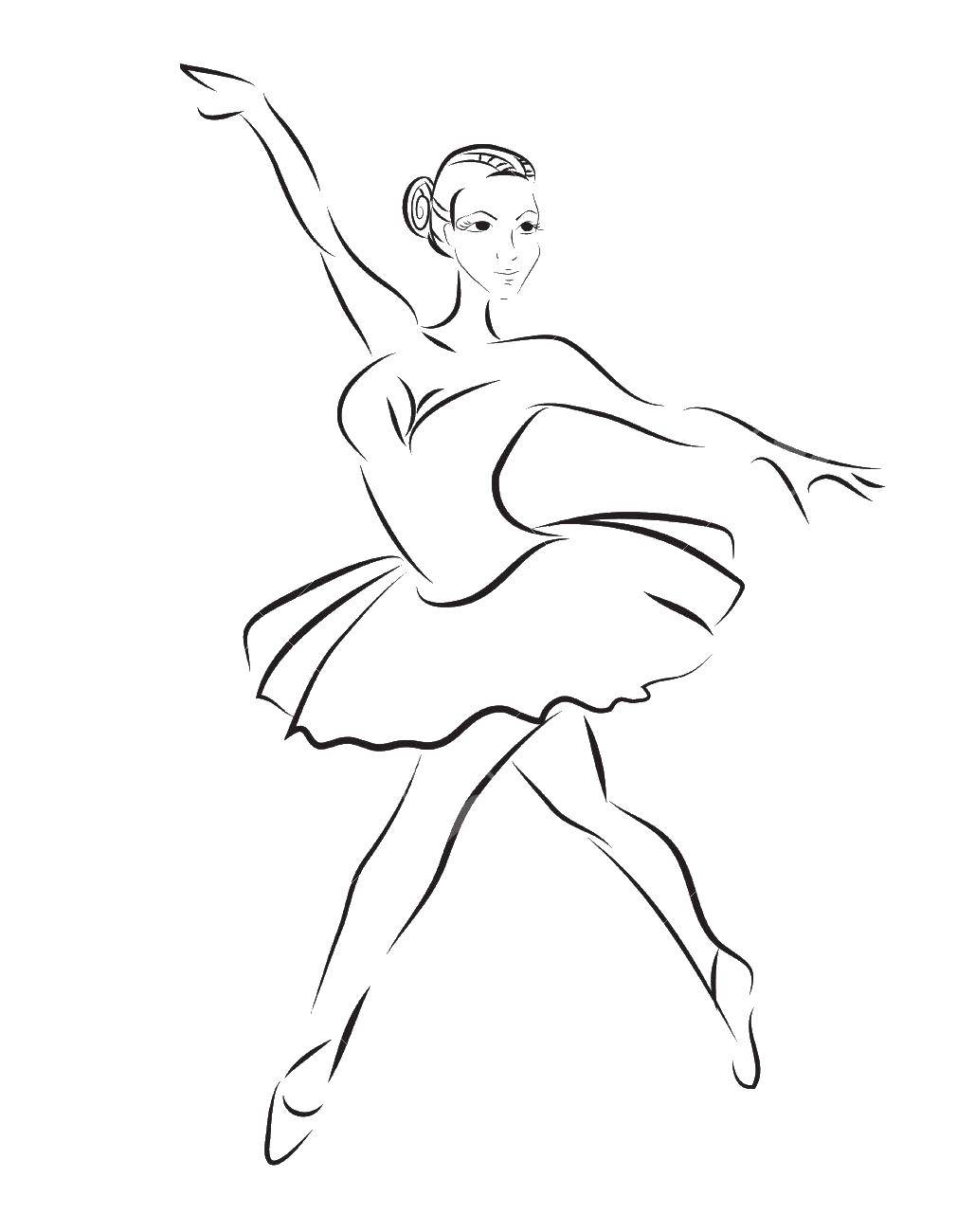Название: Раскраска Контур балерины. Категория: контуры балерины для вырезания. Теги: контур, балерина, пачка.