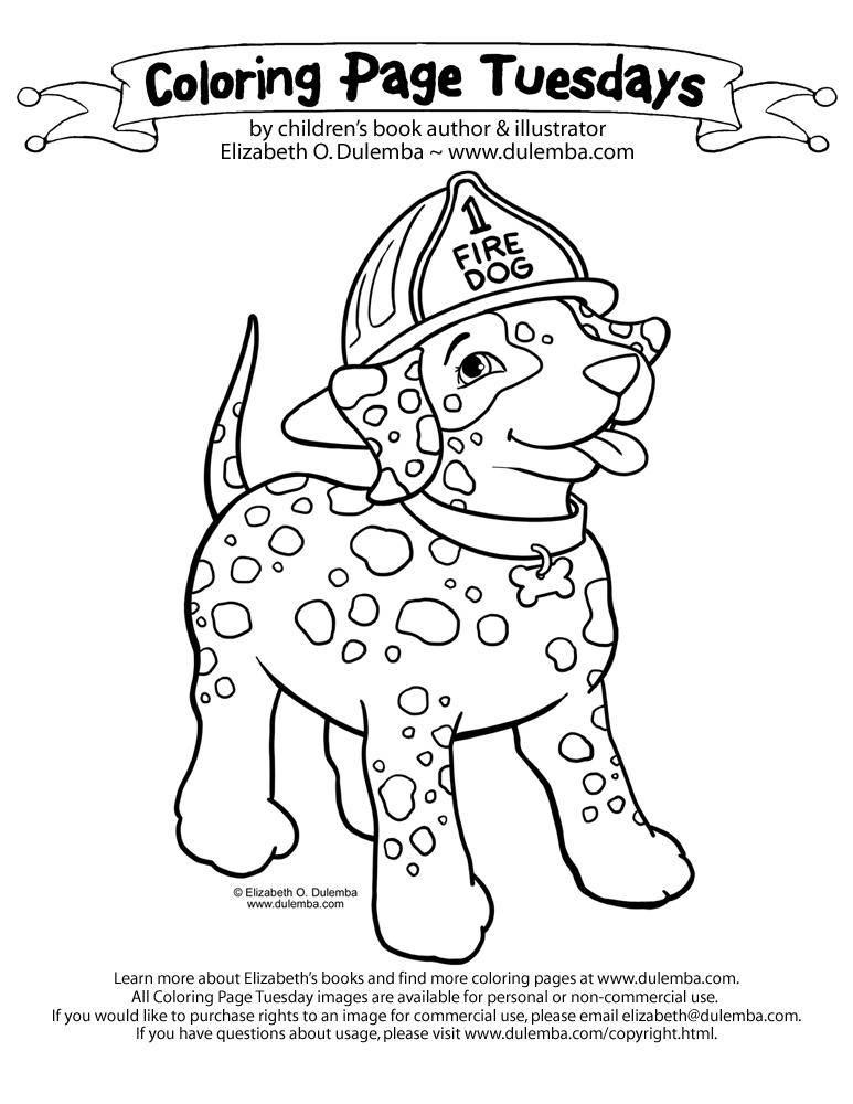 Coloring Fire dog. Category dogs. Tags:  dog, fire, helmet.