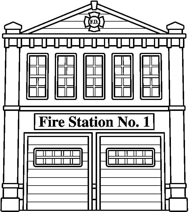 Название: Раскраска Станция пожарная. Категория: Огонь. Теги: Станция, пожарная.