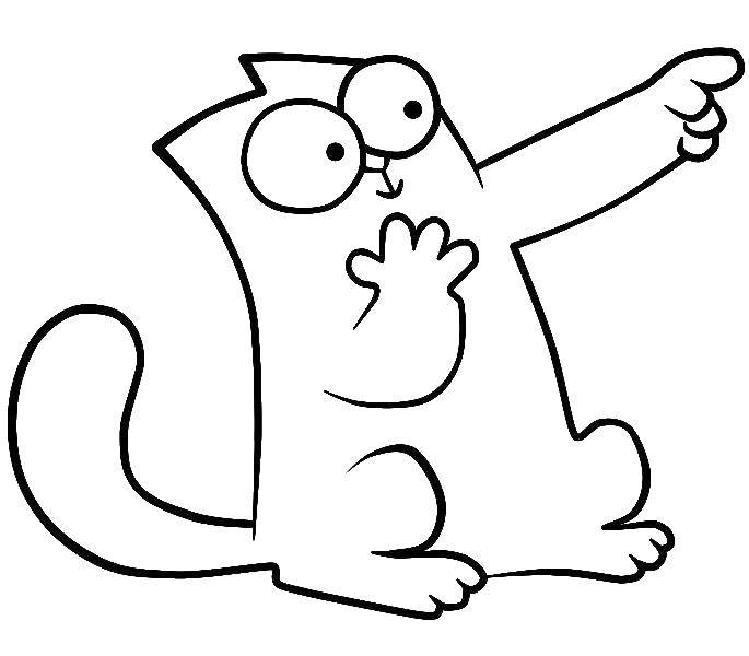 Coloring Кот саймон и палец. Category кот саймона. Tags:  кот, Саймон, лапа.