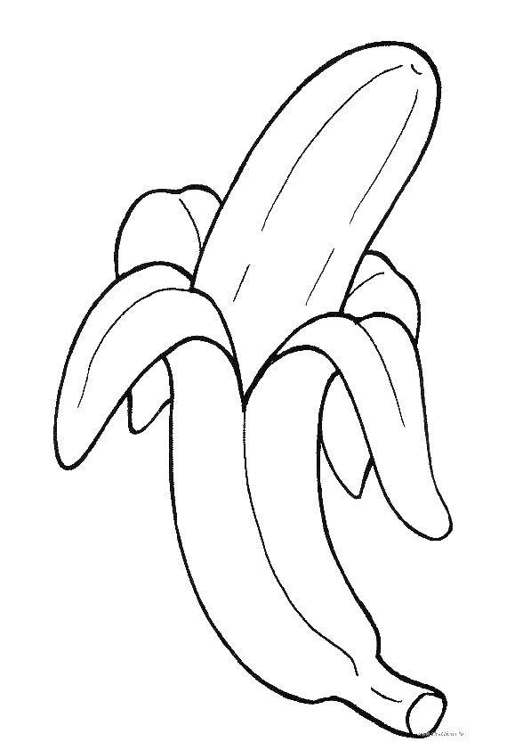 Название: Раскраска Банан в кожуре. Категория: банан. Теги: банан, кожура.