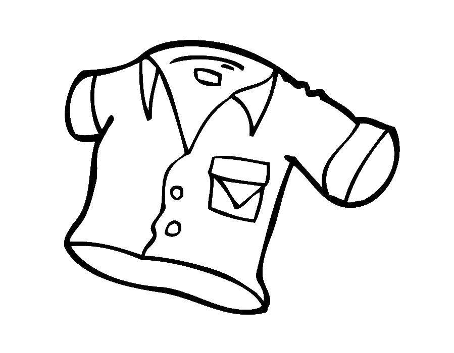 Название: Раскраска Женская блузка с карманом. Категория: одежда. Теги: Одежда, блузка.