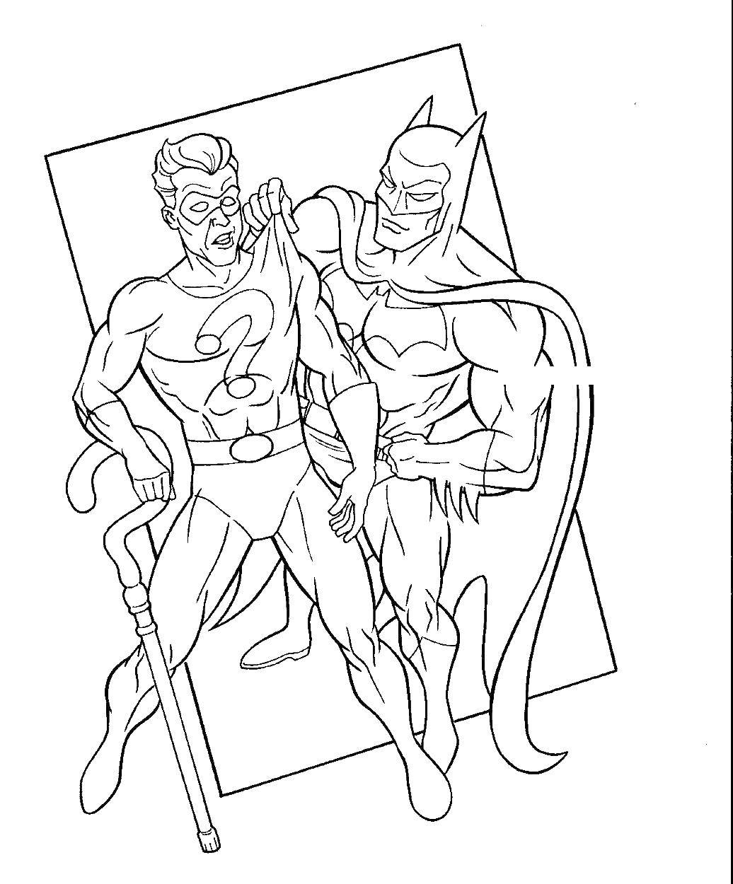 Coloring Batman caught the bad guy. Category Batman. Tags:  Batman, superheroes.