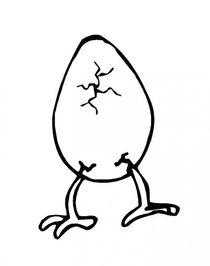 Название: Раскраска Рисунок яйцо с ногами. Категория: домашние животные. Теги: яйцо.