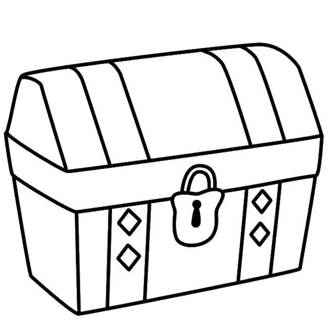 Опис: розмальовки  Скриня з закритим замком. Категорія: скриня зі скарбами. Теги:  скриня, пірати.