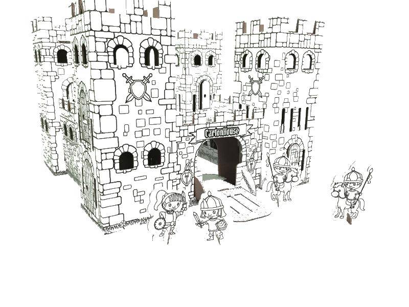 Coloring The fortress of knights. Category the fortress. Tags:  fortress, knights, swords.