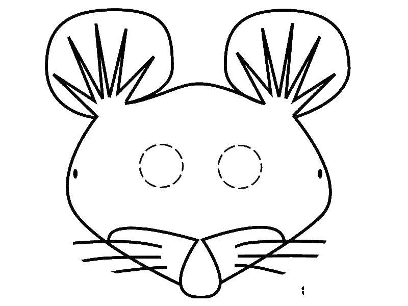 Название: Раскраска Мышка маска. Категория: маски. Теги: маска, мышка.