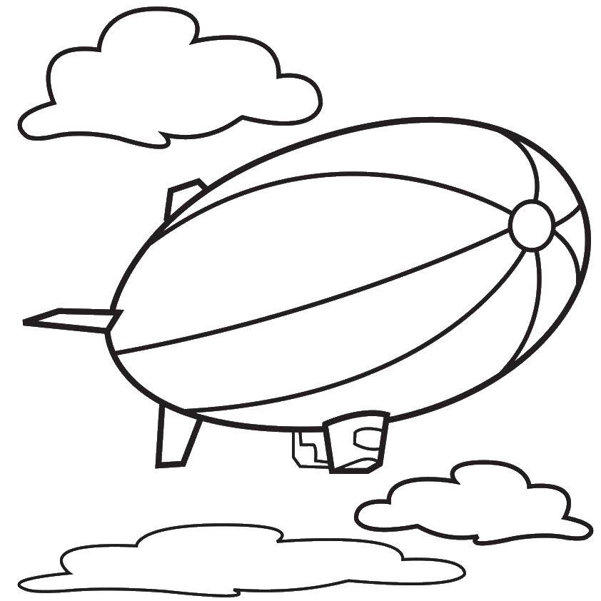 Coloring The airship. Category the airship. Tags:  airship, clouds.