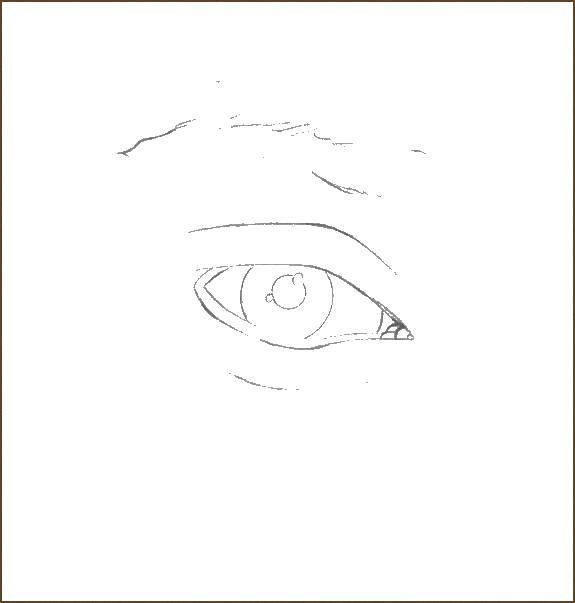 Coloring Eye pencil. Category the eye contour. Tags:  contour, eyes, eyeball.