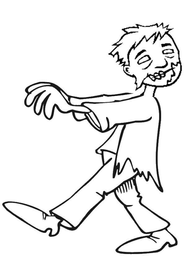 Coloring Walking zombies. Category Halloween. Tags:  Halloween, zombies.