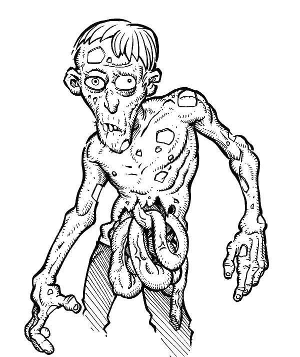 Coloring Zombie guts. Category Zombie vs plants. Tags:  Zombies, guts.