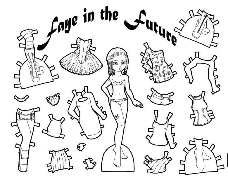 Coloring Clothes for Barbie. Category clothing. Tags:  clothes, Barbie, girls.