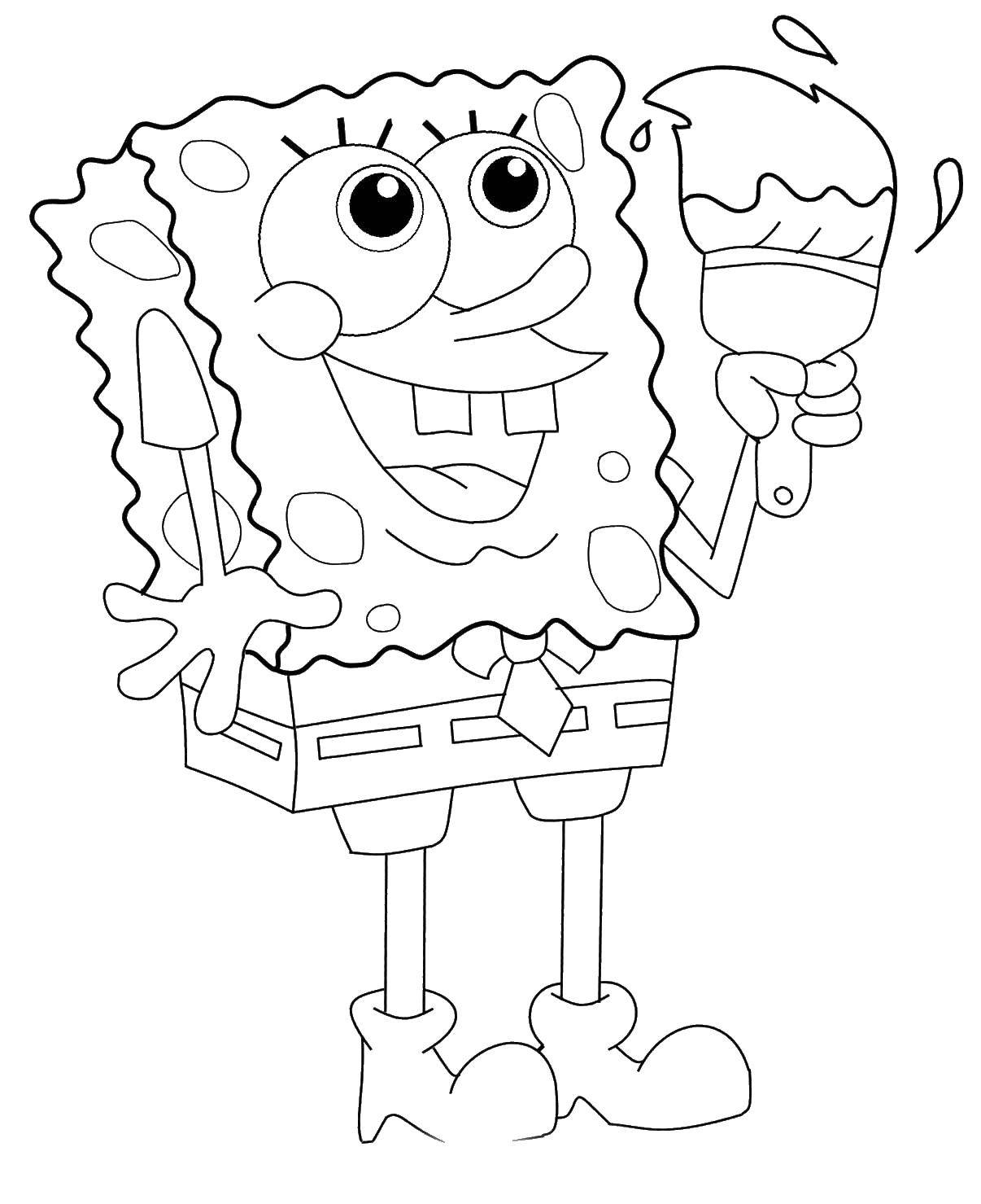 Coloring Spongebob and tassel. Category Spongebob. Tags:  sponge Bob, tassel.