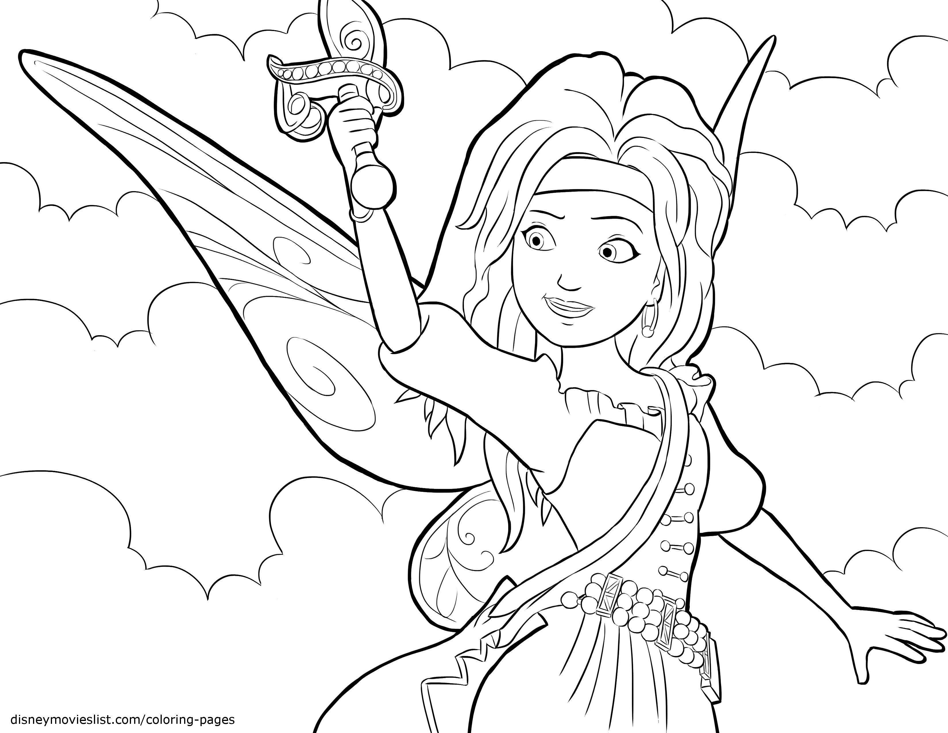 Coloring Fairy with sword. Category Fantasy. Tags:  fairy, wings, sword.