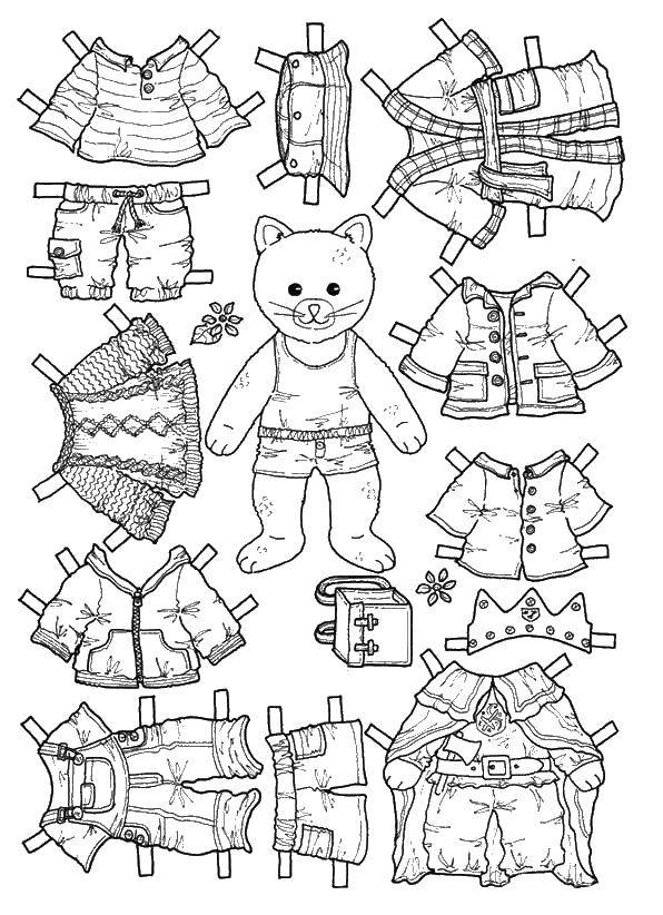 Coloring Dress kitty. Category clothing. Tags:  cat, clothes.