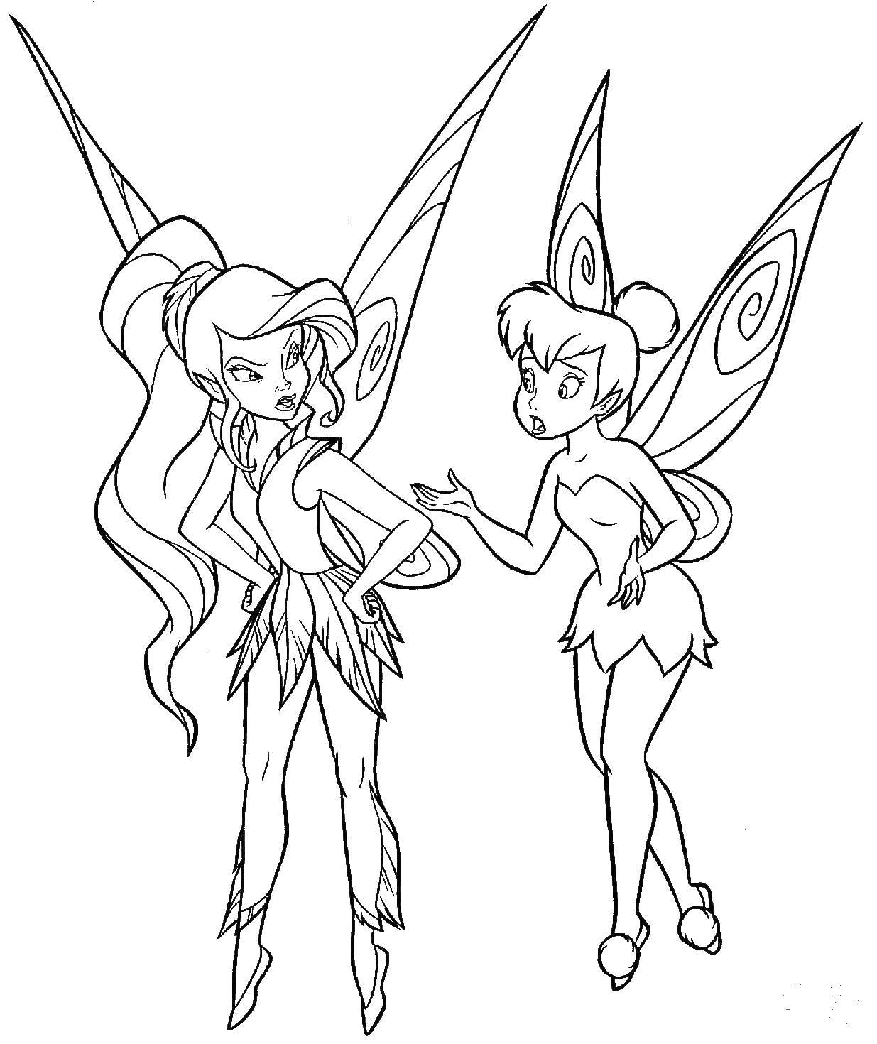 Coloring Vidia and Tinker bell. Category Fantasy. Tags:  Fairy, forest, fairy tale.