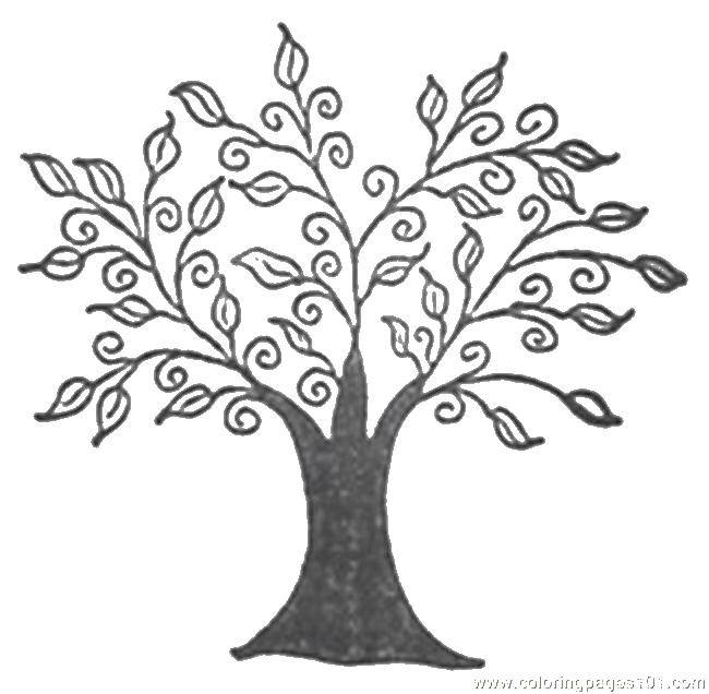 Название: Раскраска Листочки на дереве. Категория: дерево. Теги: деревья, дерево, листья.