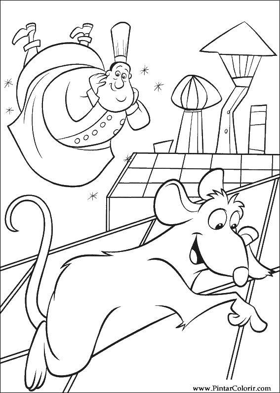 Название: Раскраска Повар и мышь. Категория: рататуй. Теги: Рататуй, мышь, повар.
